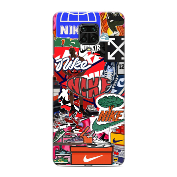 Силиконовый чехол на Xiaomi RedMi Note 9S с принтом Найк Nike яркий