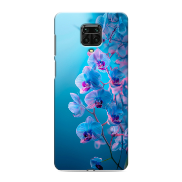 Силиконовый чехол на Xiaomi RedMi Note 9S с принтом голубые орхидеи