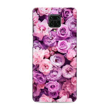 Силиконовый чехол на Xiaomi RedMi Note 9S с принтом лавандовые розы Силиконовый чехол на Xiaomi RedMi Note 9S с принтом лавандовые розы