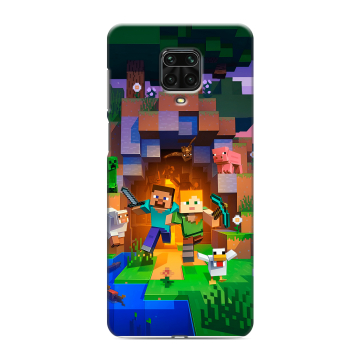 Силиконовый чехол на Xiaomi RedMi Note 9S с принтом Майнкрафт Minecraft