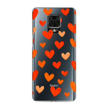 Силиконовый чехол на Xiaomi RedMi Note 9S с принтом Сердечки Силиконовый чехол на Xiaomi RedMi Note 9S с принтом Сердечки