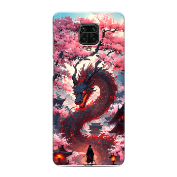 Силиконовый чехол на Xiaomi RedMi Note 9S с принтом Дракон Японский Силиконовый чехол на Xiaomi RedMi Note 9S с принтом Дракон Японский
