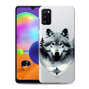 Силиконовый чехол на Samsung Galaxy A41 с принтом Волк в лесу Силиконовый чехол на Samsung Galaxy A41 с принтом Волк в лесу