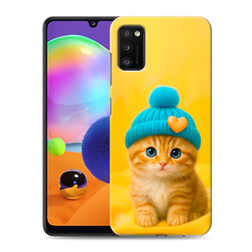 Силиконовый чехол на Samsung Galaxy A41 с принтом Котенок в шапке