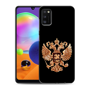 Силиконовый чехол на Samsung Galaxy A41 с принтом Герб России золотой