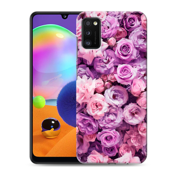 Силиконовый чехол на Samsung Galaxy A41 с принтом лавандовые розы Силиконовый чехол на Samsung Galaxy A41 с принтом лавандовые розы
