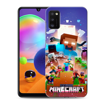 Силиконовый чехол на Samsung Galaxy A41 с принтом Майнкрафт Minecraft