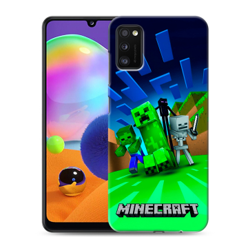 Силиконовый чехол на Samsung Galaxy A41 с принтом Майнкрафт
