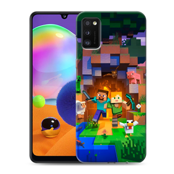 Силиконовый чехол на Samsung Galaxy A41 с принтом Майнкрафт Minecraft
