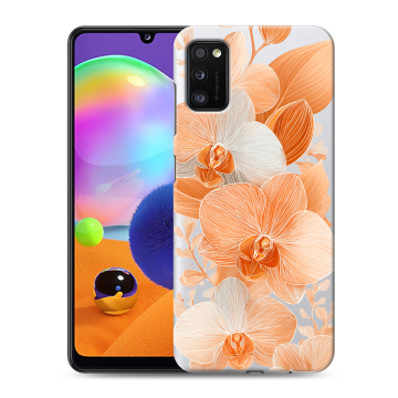Силиконовый чехол на Samsung Galaxy A41 с принтом Бежевые цветы Силиконовый чехол на Samsung Galaxy A41 с принтом Бежевые цветы