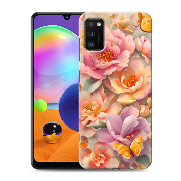 Силиконовый чехол на Samsung Galaxy A41 с принтом Цветы и бабочки Силиконовый чехол на Samsung Galaxy A41 с принтом Цветы и бабочки