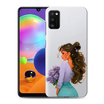 Силиконовый чехол на Samsung Galaxy A41 с принтом девушка цветы Силиконовый чехол на Samsung Galaxy A41 с принтом девушка цветы