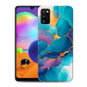Силиконовый чехол на Samsung Galaxy A41 с принтом Мрамор блестки Силиконовый чехол на Samsung Galaxy A41 с принтом Мрамор блестки