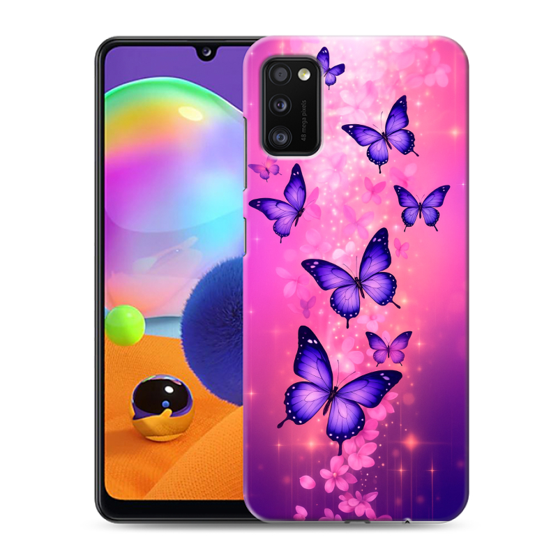 Силиконовый противоударный чехол на Samsung Galaxy A41 с принтом Бабочки Силиконовый противоударный чехол на Samsung Galaxy A41 с принтом Бабочки