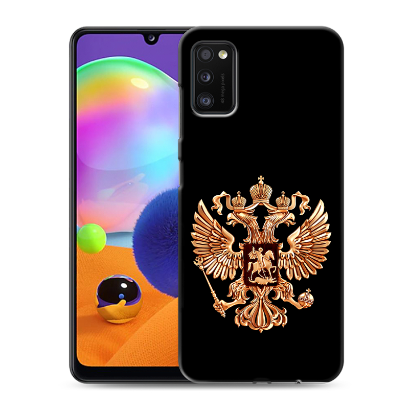 Силиконовый чехол на Samsung Galaxy A41 с принтом Герб России золотой Силиконовый чехол на Samsung Galaxy A41 с принтом Герб России золотой