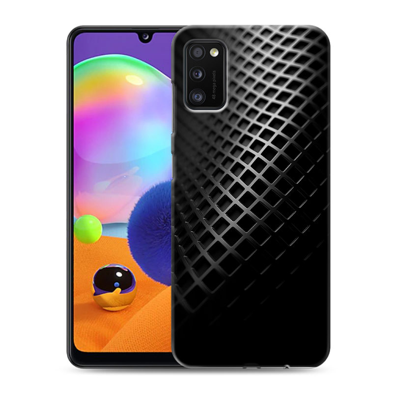 Силиконовый противоударный чехол на Samsung Galaxy A41 с принтом Текстура металла Силиконовый противоударный чехол на Samsung Galaxy A41 с принтом Текстура металла