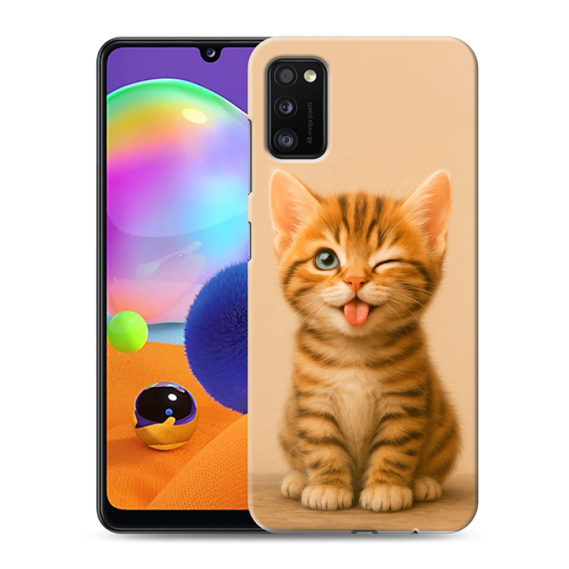 Силиконовый противоударный чехол на Samsung Galaxy A41 с принтом котенок Силиконовый противоударный чехол на Samsung Galaxy A41 с принтом котенок