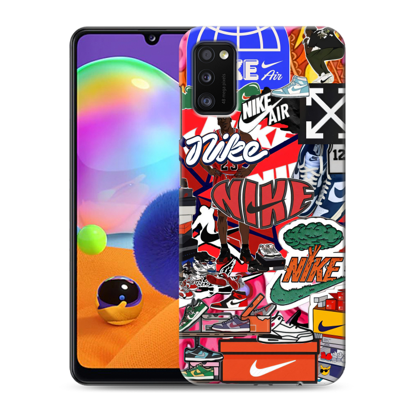 Силиконовый чехол на Samsung Galaxy A41 с принтом Найк Nike яркий Силиконовый чехол на Samsung Galaxy A41 с принтом Найк Nike яркий