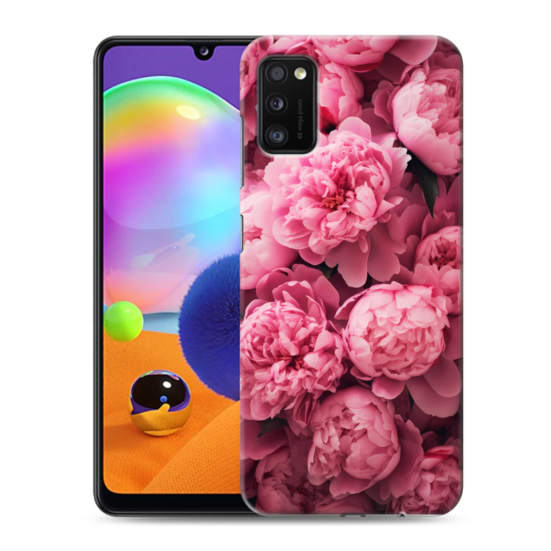 Силиконовый чехол на Samsung Galaxy A41 с принтом цветы пионы Силиконовый чехол на Samsung Galaxy A41 с принтом цветы пионы