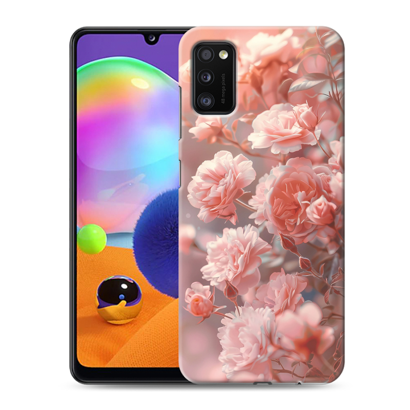 Силиконовый противоударный чехол на Samsung Galaxy A41 с принтом Розовые розы Силиконовый противоударный чехол на Samsung Galaxy A41 с принтом Розовые розы