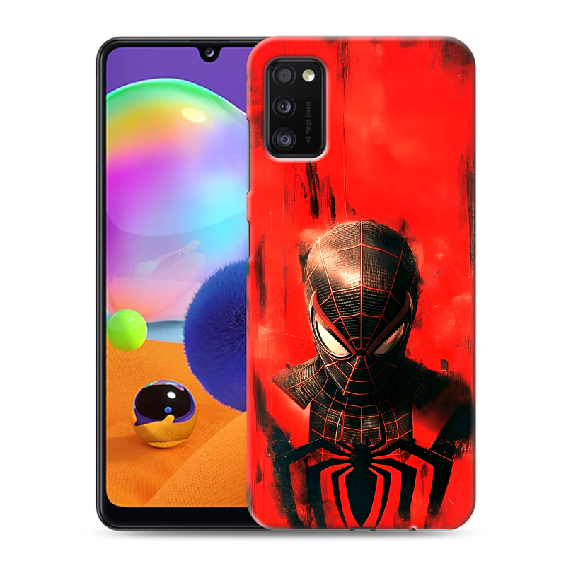 Силиконовый противоударный чехол на Samsung Galaxy A41 с принтом человек паук spiderman Силиконовый противоударный чехол на Samsung Galaxy A41 с принтом человек паук spiderman