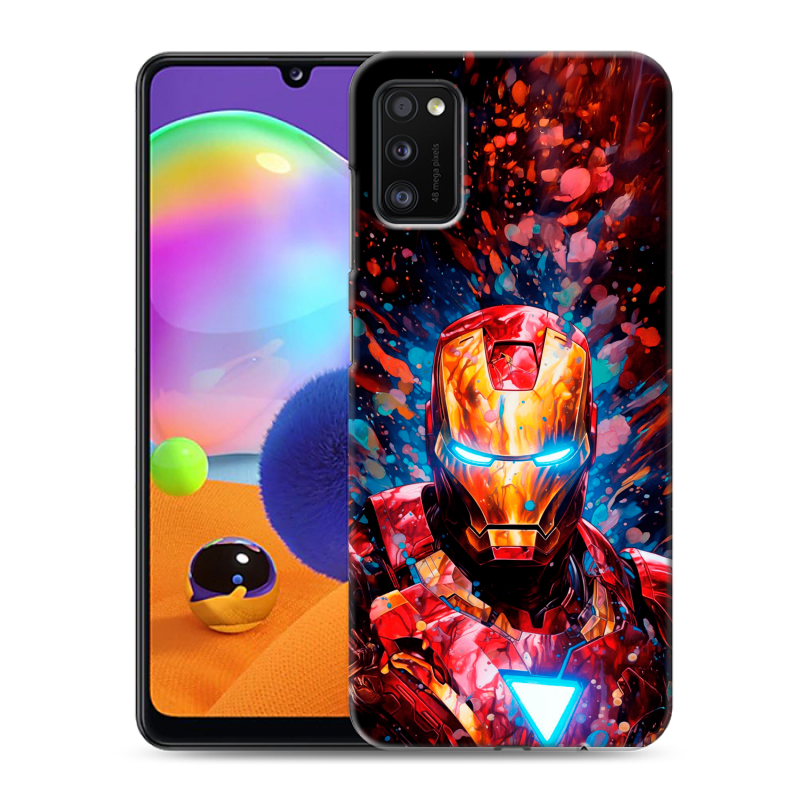 Силиконовый противоударный чехол на Samsung Galaxy A41 с принтом Железный человек Ironman Силиконовый противоударный чехол на Samsung Galaxy A41 с принтом Железный человек Ironman