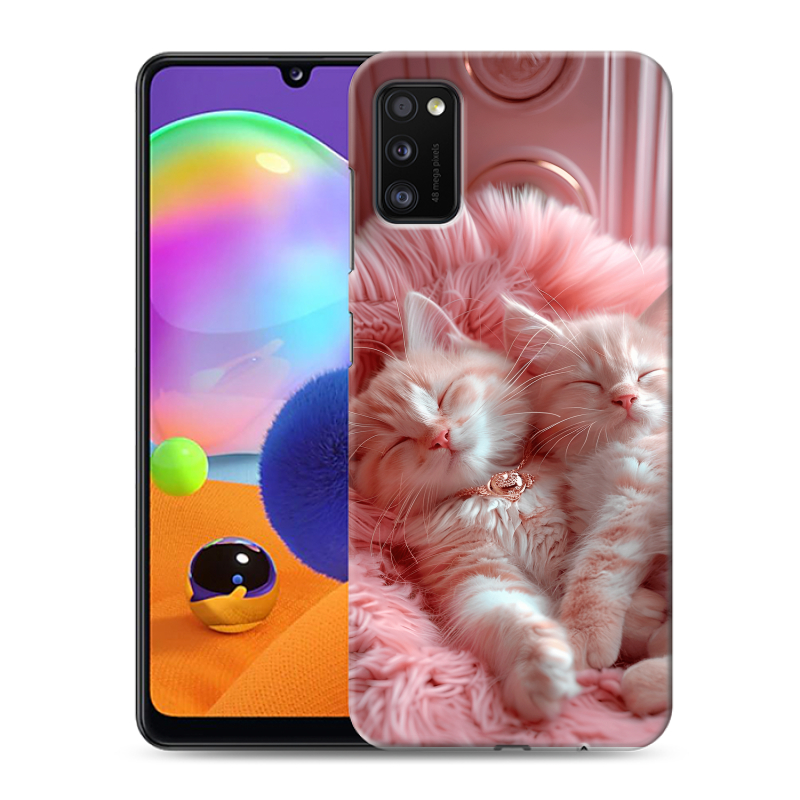 Силиконовый противоударный чехол на Samsung Galaxy A41 с принтом котята котики Силиконовый противоударный чехол на Samsung Galaxy A41 с принтом котята котики