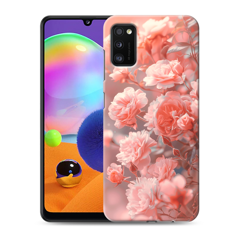 Силиконовый противоударный чехол на Samsung Galaxy A41 с принтом Розы цветы Силиконовый противоударный чехол на Samsung Galaxy A41 с принтом Розы цветы