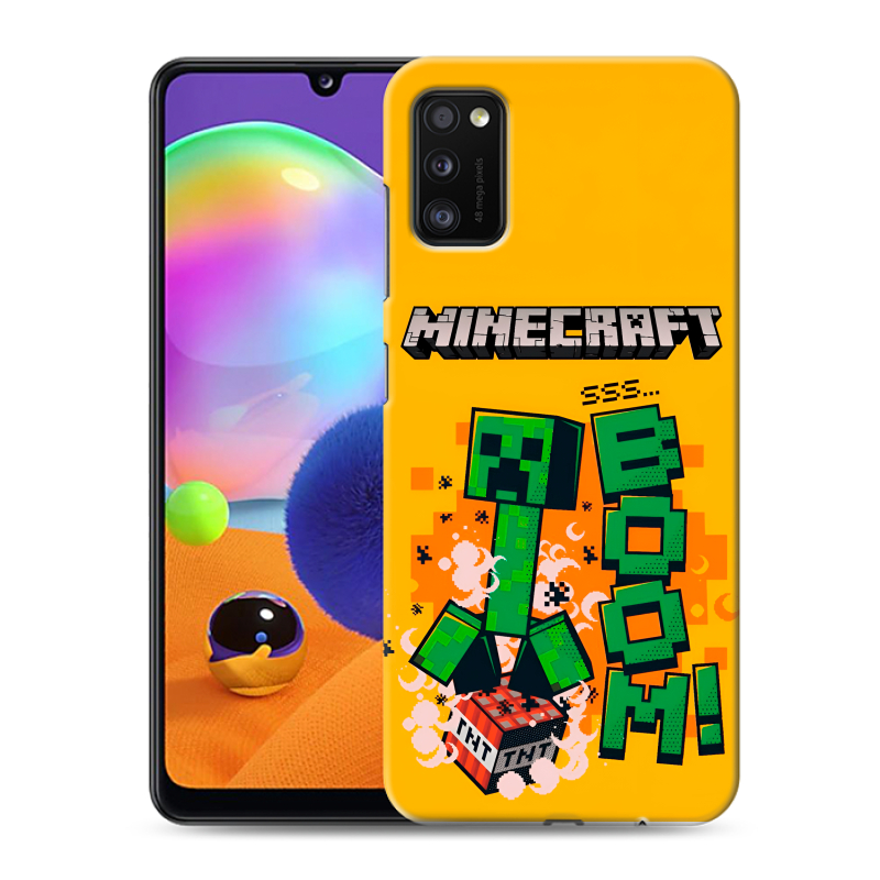 Силиконовый противоударный чехол на Samsung Galaxy A41 с принтом Майнкрафт Minecraft Силиконовый противоударный чехол на Samsung Galaxy A41 с принтом Майнкрафт Minecraft