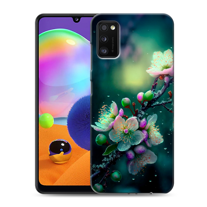 Силиконовый чехол на Samsung Galaxy A41 с принтом Цветы и мрамор Силиконовый чехол на Samsung Galaxy A41 с принтом Цветы и мрамор