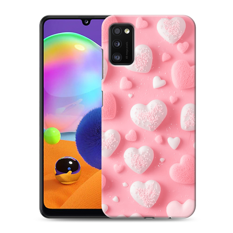 Силиконовый чехол на Samsung Galaxy A41 с принтом Сердечки Силиконовый чехол на Samsung Galaxy A41 с принтом Сердечки