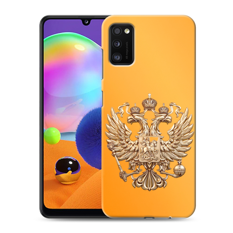 Силиконовый чехол на Samsung Galaxy A41 с принтом Герб Флаг России Силиконовый чехол на Samsung Galaxy A41 с принтом Герб Флаг России