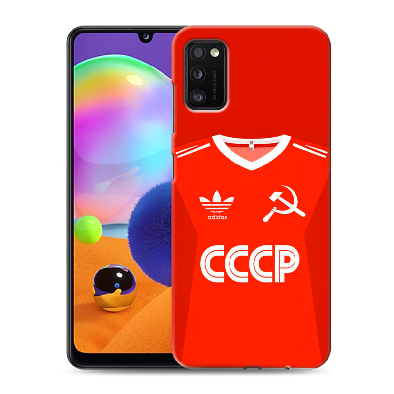 Силиконовый чехол на Samsung Galaxy A41 с принтом Флаг Герб СССР Силиконовый чехол на Samsung Galaxy A41 с принтом Флаг Герб СССР