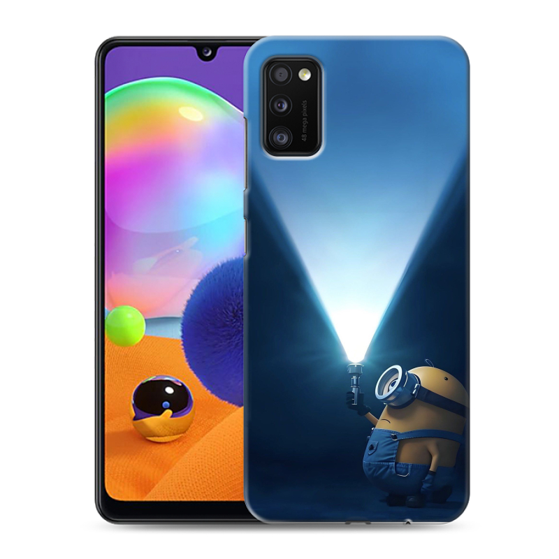Силиконовый противоударный чехол на Samsung Galaxy A41 с принтом Миньоны Силиконовый противоударный чехол на Samsung Galaxy A41 с принтом Миньоны