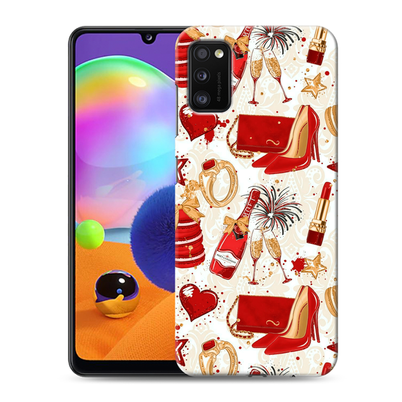 Силиконовый противоударный чехол на Samsung Galaxy A41 с принтом Новый год Силиконовый противоударный чехол на Samsung Galaxy A41 с принтом Новый год