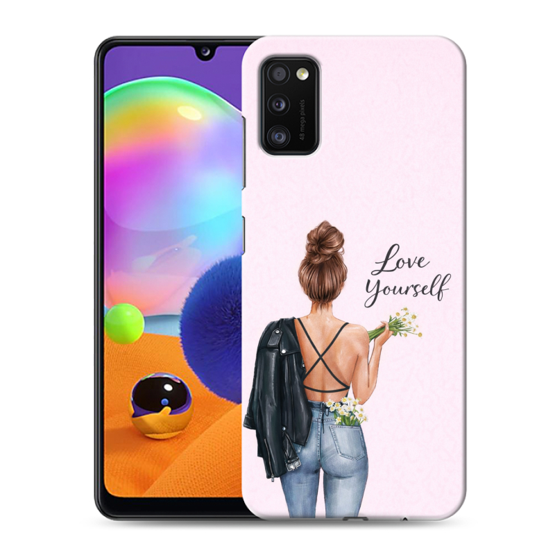 Силиконовый противоударный чехол на Samsung Galaxy A41 с принтом женский Силиконовый противоударный чехол на Samsung Galaxy A41 с принтом женский