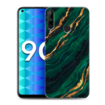 Силиконовый чехол на Huawei Honor 9C с принтом Мрамор зеленое золото Силиконовый чехол на Huawei Honor 9C с принтом Мрамор зеленое золото