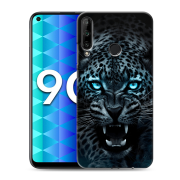Силиконовый чехол на Huawei Honor 9C с принтом Темный леопард Силиконовый чехол на Huawei Honor 9C с принтом Темный леопард