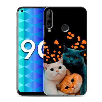 Силиконовый чехол на Huawei Honor 9C с принтом Кошки Силиконовый чехол на Huawei Honor 9C с принтом Кошки