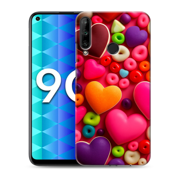 Силиконовый чехол на Huawei Honor 9C с принтом Сердечки Силиконовый чехол на Huawei Honor 9C с принтом Сердечки