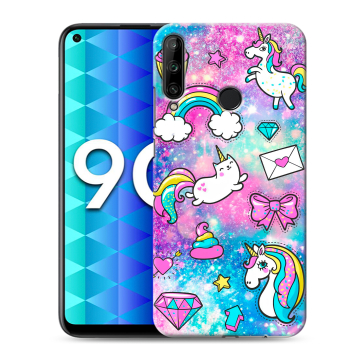 Силиконовый чехол на Huawei Honor 9C с принтом Единороги