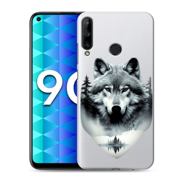 Силиконовый чехол на Huawei Honor 9C с принтом Волк в лесу