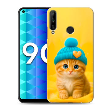 Силиконовый чехол на Huawei Honor 9C с принтом Котенок в шапке