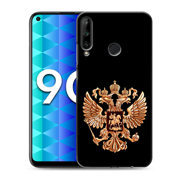 Силиконовый чехол на Huawei Honor 9C с принтом Герб России золотой