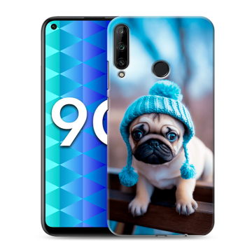 Силиконовый чехол на Huawei Honor 9C с принтом Мопс в шапке Силиконовый чехол на Huawei Honor 9C с принтом Мопс в шапке