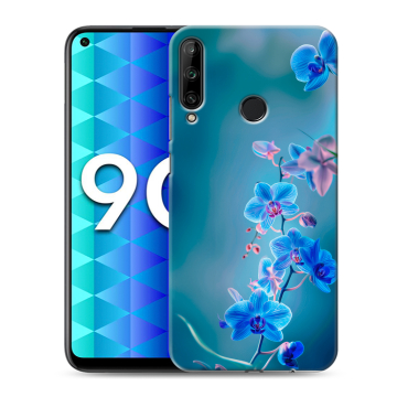Силиконовый чехол на Huawei Honor 9C с принтом Голубые цветы