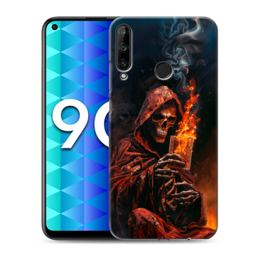 Силиконовый чехол на Huawei Honor 9C с принтом Скелет и карты