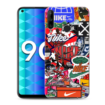 Силиконовый чехол на Huawei Honor 9C с принтом Найк Nike яркий