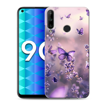 Силиконовый чехол на Huawei Honor 9C с принтом бабочки и лаванда