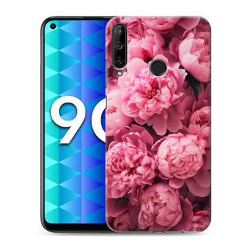 Силиконовый чехол на Huawei Honor 9C с принтом цветы пионы